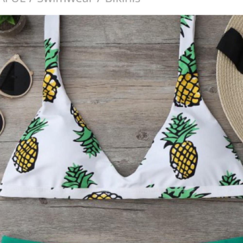Pineapple Bathing Suit Top - NWT